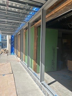 West wall ready for glass West wall ready for glass
